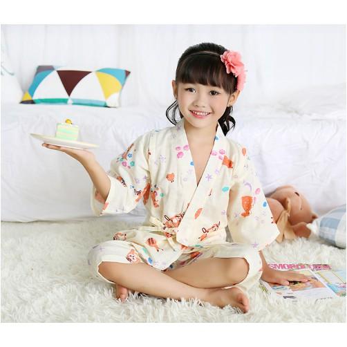 Bộ Yukata Nhật dành cho trẻ em vải thô mềm mại thoáng mát