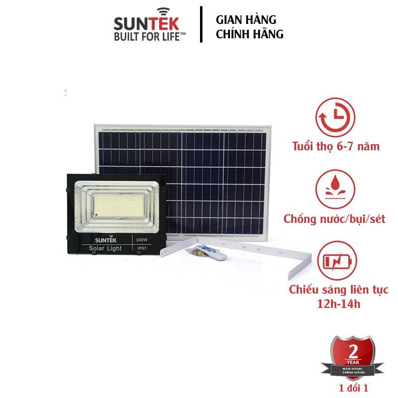 Đèn Pha Năng Lượng Mặt Trời SUNTEK LED Solar Light 300W - Hàng Chính Hãng