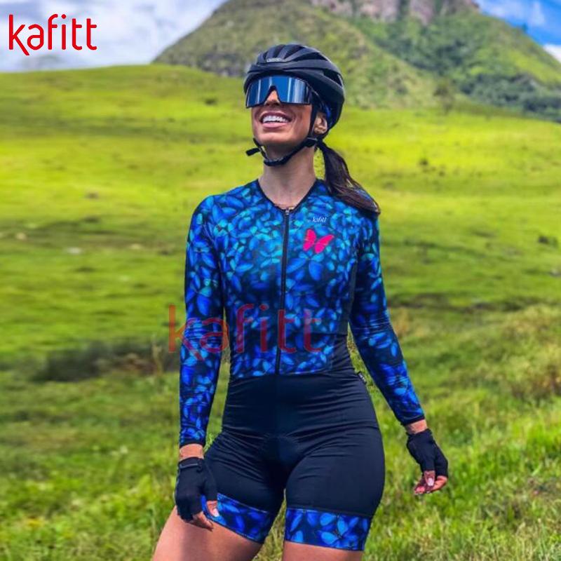 Kafitt Chuyên Nghiệp Dài Tay Nữ Đi Xe Đạp Jersey Phù Hợp Với Giày Bảo Hộ Lao Động Macaquinho Ciclismo Feminino Jumpsuit Đồng Nhất Color: kafitt20-64-9 Size: XXS