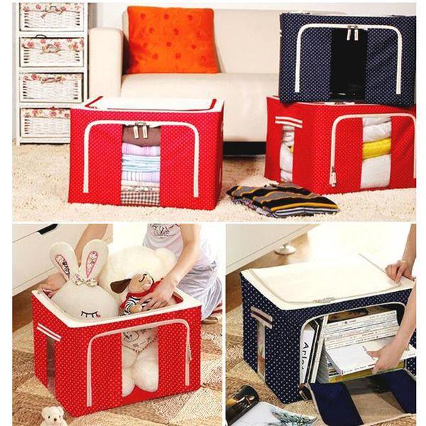 Hộp Đựng Quần Áo 66L Vải Chống Thấm Nước Khung Thép Chắc Chắn