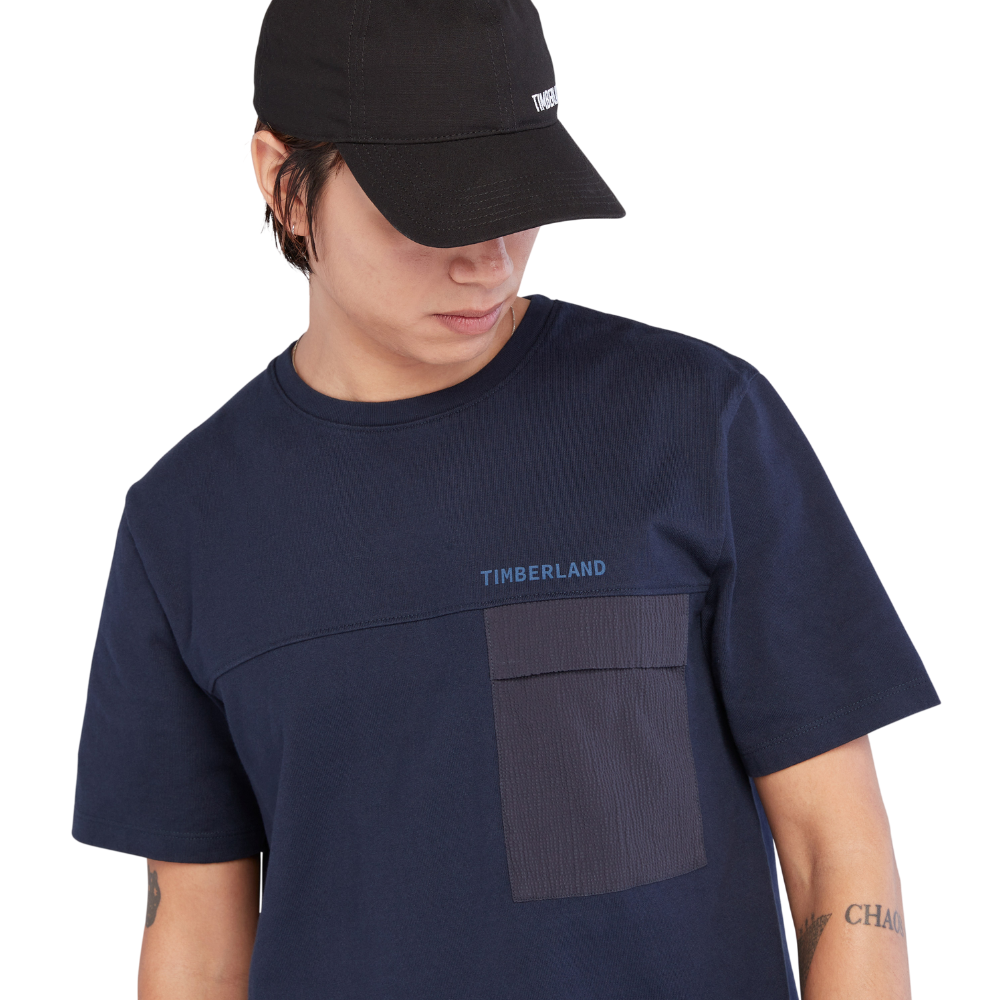 [Original] Timberland Áo Thun Men Mix Media Seersucker Pocket Tee Regular TB0A665N