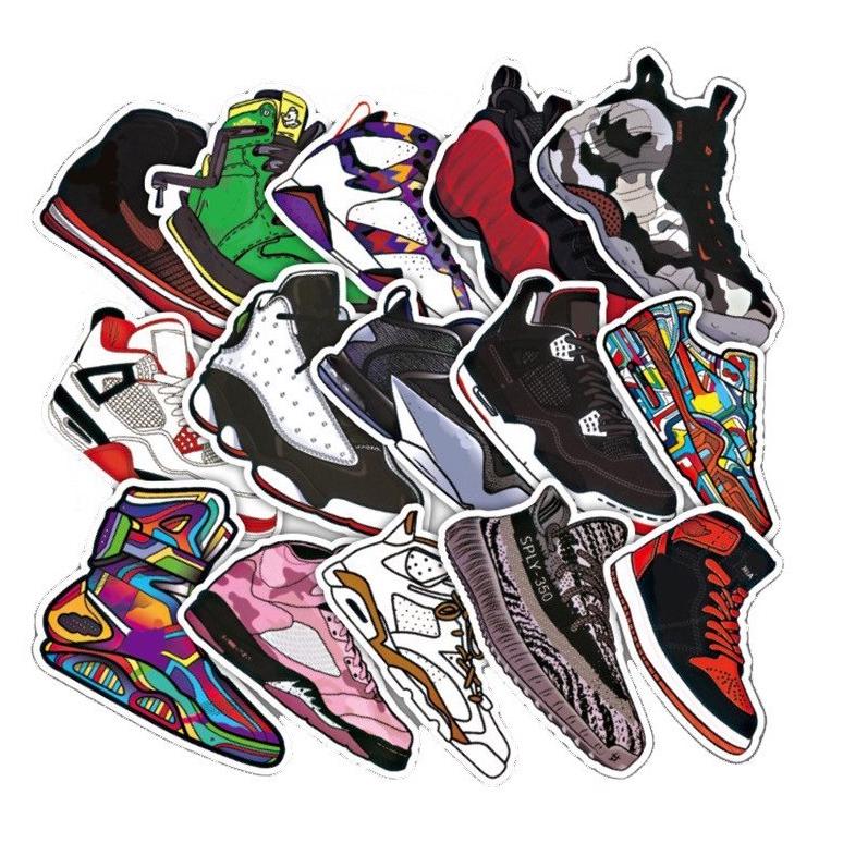 Bộ 60 Miếng Sticker Giày Sneaker 8-12cm Chống Thấm Nước