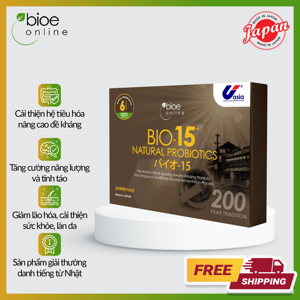 Viên Uống Bổ Sung Lợi Khuẩn Bio-15 Chiết Xuất Từ Thiên Nhiên, Giúp Giảm Căng Thẳng, Tăng Cường Hệ Miễn Dịch, Cải Thiện Hệ Tiêu Hóa, Ngăn Ngừa Lão Hóa Và Làm Đẹp Da (Hộp 30 Viên)