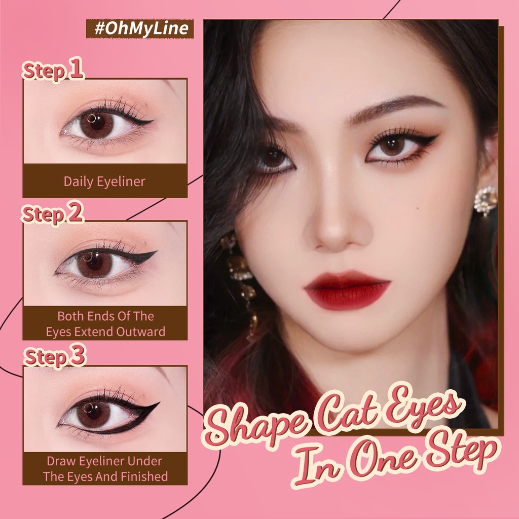 Bút kẻ mắt Pinkflash Lock All Day Eyeliner dạng lỏng nhanh khô chất lì chống nước lâu trôi 30g