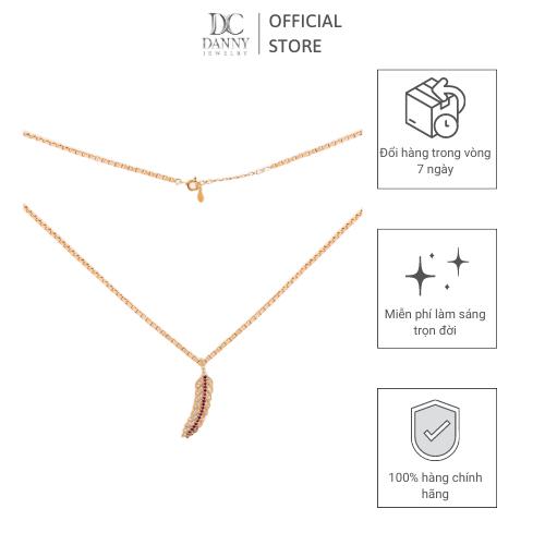 Dây Chuyền Có Mặt Danny Jewelry Bạc 925 Xi Vàng Hồng/Rhodium Lông Vũ Đính Đá CZ DM049