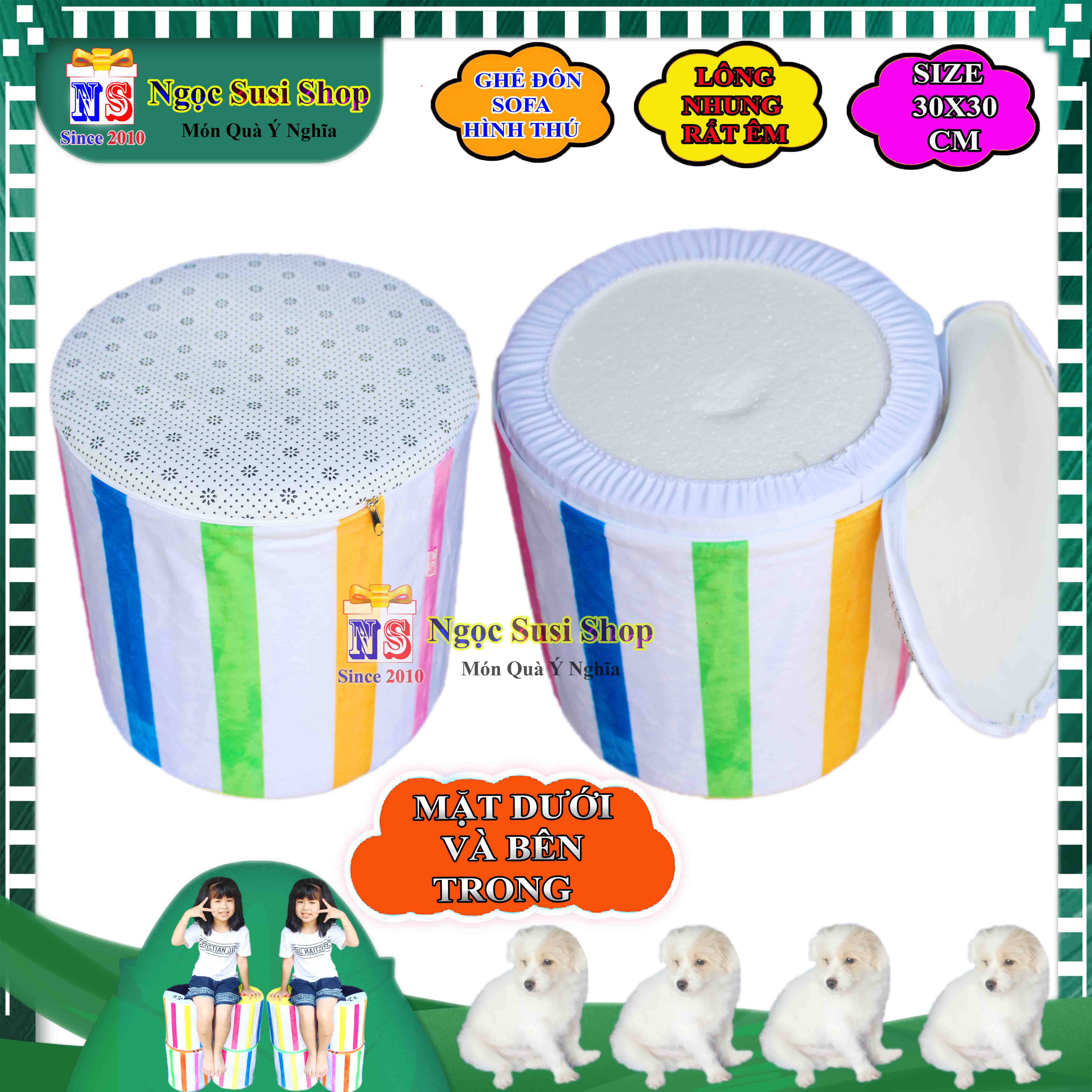 GHẾ ĐÔN GHẾ SOFA HÌNH THÚ BỌC NHUNG SIÊU NHẸ RẤT ÊM SIÊU ĐẸP - DÙNG TRANG TRÍ DECOR SHOP PHÒNG KHÁCH