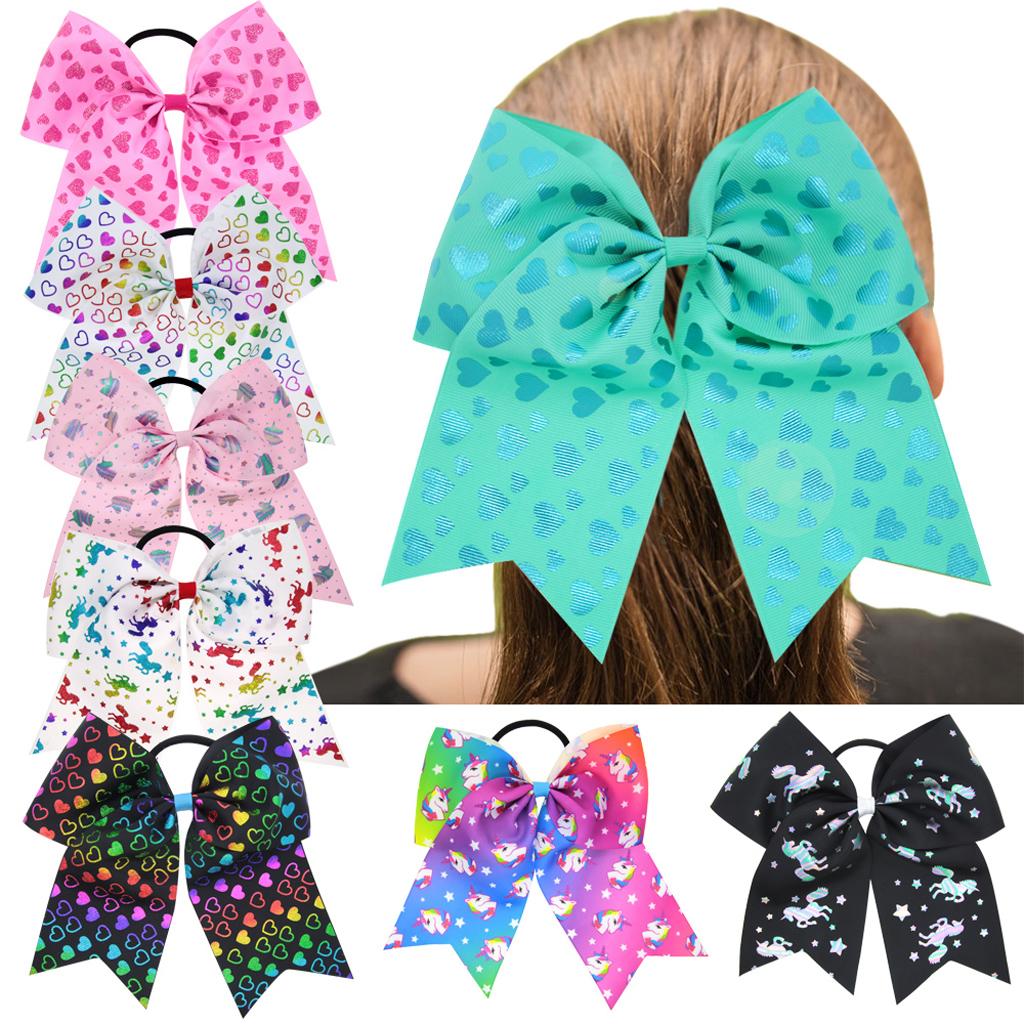 Girls Hair Rope Large Colorful Bow Hairpin Hair Bows U Pick pink hearts