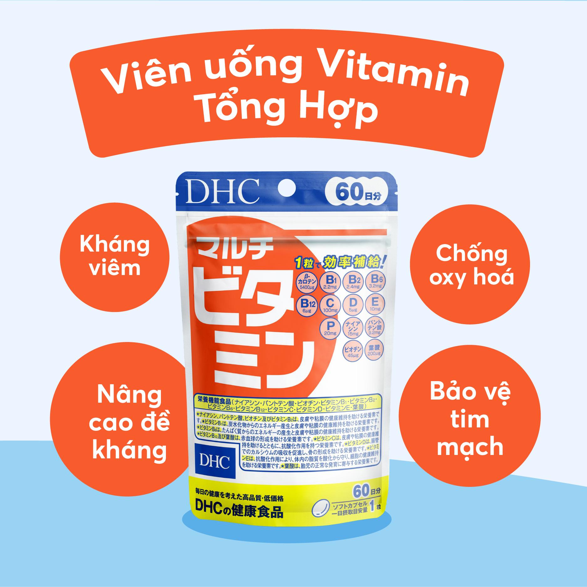 Viên Uống Vitamin Tổng Hợp DHC Multi Vitamin 90 Ngày Bao Bì Mới