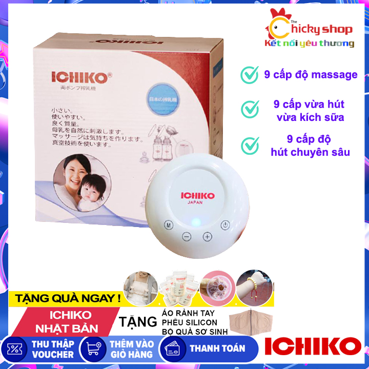 Máy hút sữa điện đôi Ichiko Japan - Phiên Bản Nâng Cấp M03 [BH 12 tháng] kèm quà tặng