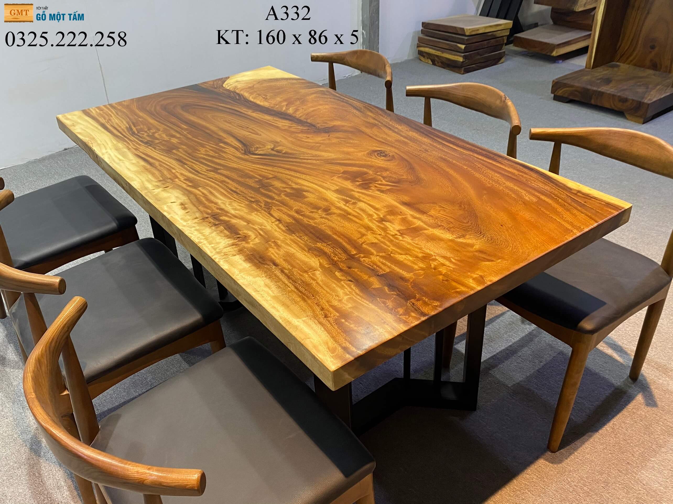 Bàn Làm Việc Gỗ Me Tây, Bàn Ăn Gỗ Me Tây, Bàn Gỗ Me Tây Nguyên Tấm Dài 1,6m Rộng 86cm Dày 5cm
