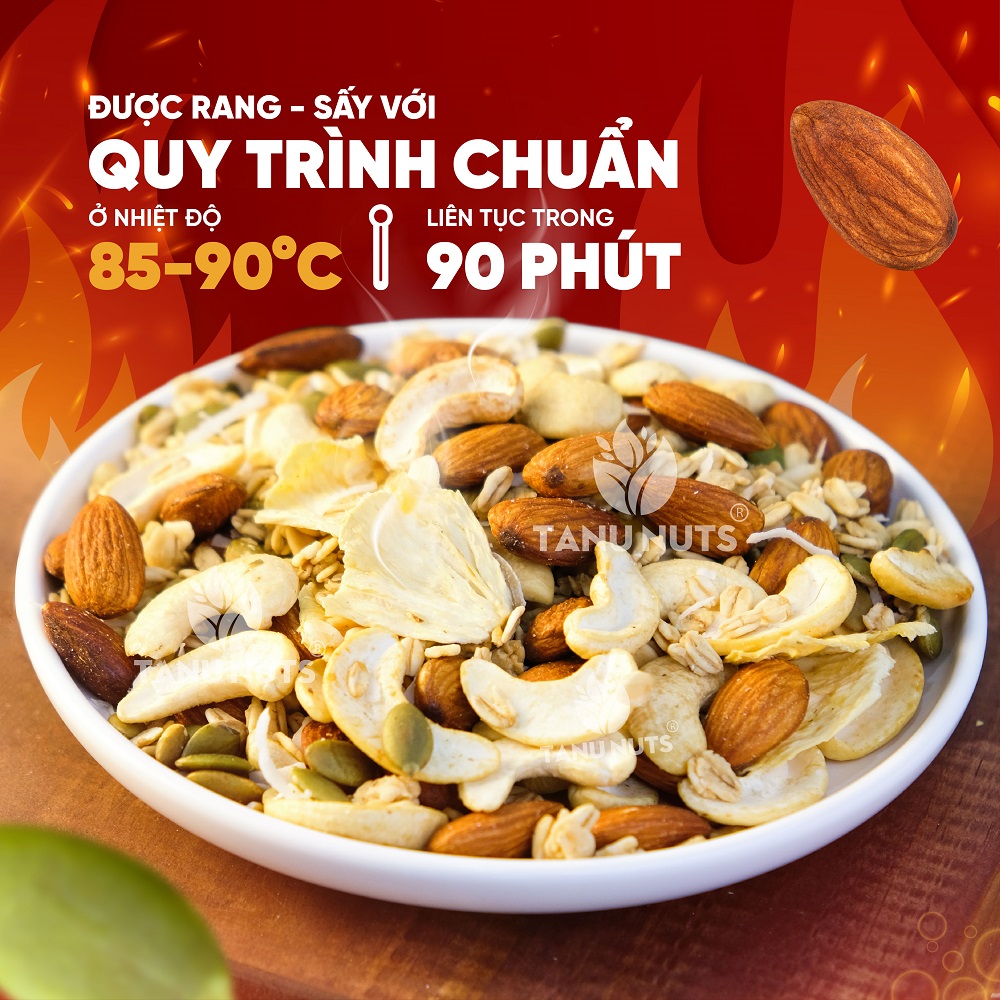 Ngũ cốc granola siêu hạt Special TANU NUTS túi nhỏ tiện lợi mix hạt dinh dưỡng tốt cho bà bầu, ăn kiêng giảm cân