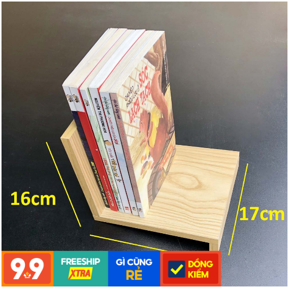 Kệ sách treo tường kiêm kệ decor chữ U  sách gỗ tủ để đựng đỡ kê vở cho bé nhỏ mini giá rẻ HC-KS1