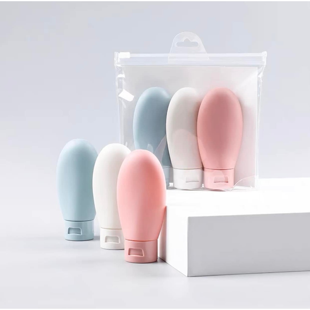 Chai chiết mỹ phẩm Lọ chiết dầu gội, sữa tắm nhựa dẻo 60ml - chai chiết nắp nhấn du lịch tiện dụng
