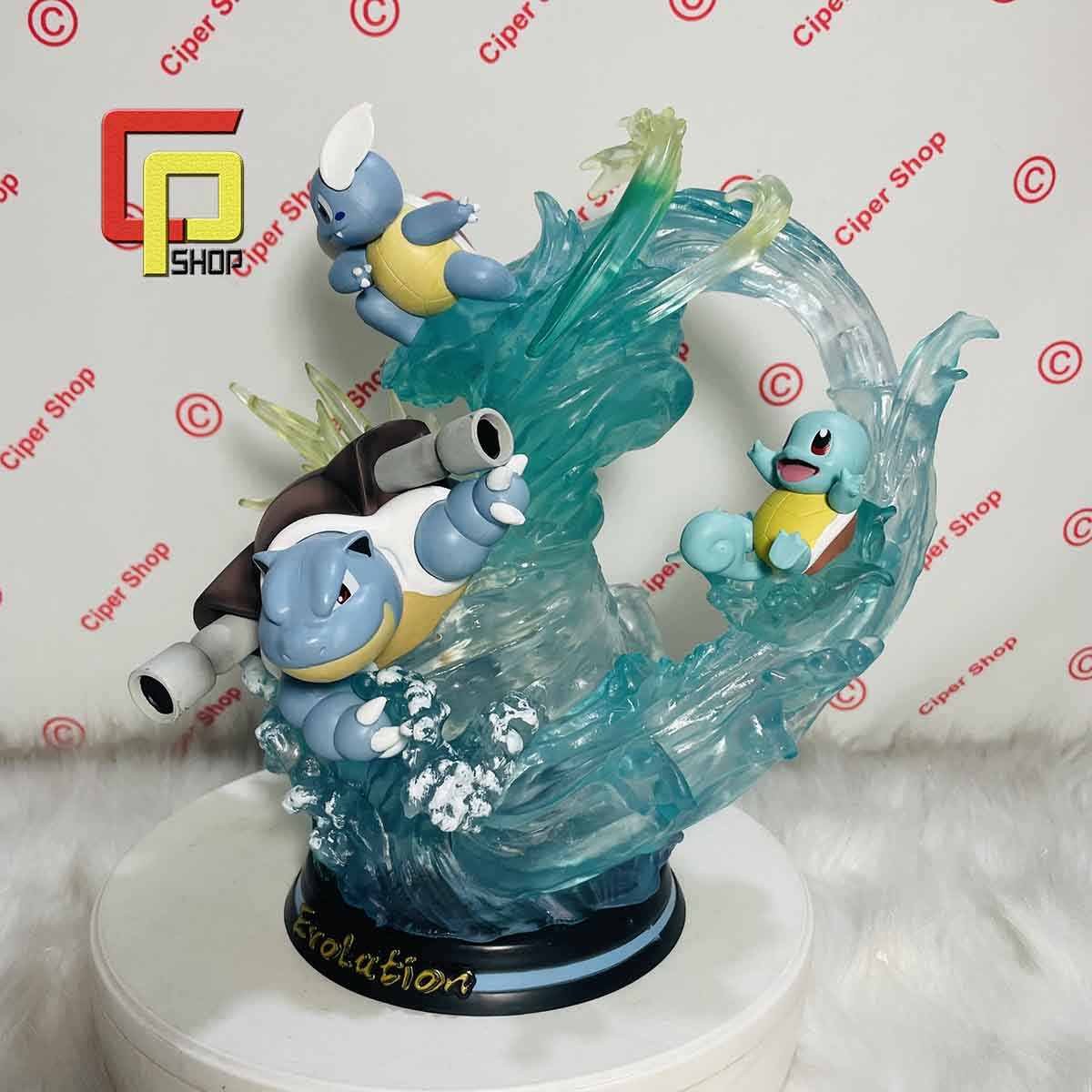 Mô hình rùa nước Blastoise Pokemon - Có Led - Figure Pokemon hệ tiến hóa