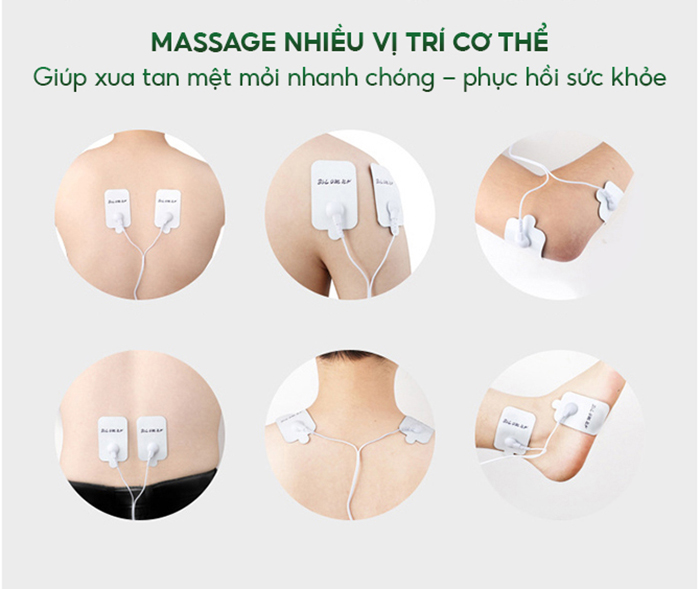 Máy massage xung điện 4 miếng dán pin sạc Nikio NK-100