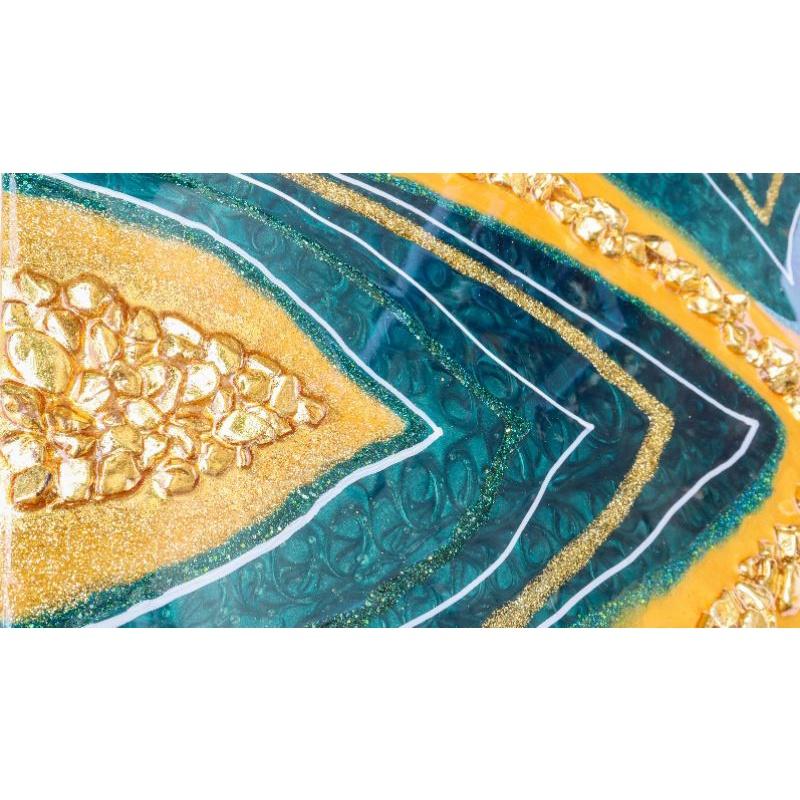 Tranh Epoxy Resin xanh cổ vịt tranh treo phòng khách quà tặng sếp quà tân gia quà 20/10 quà 8/3