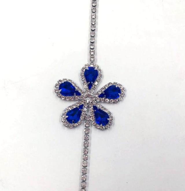 Dây áo ngực bra cao cấp đính đá và hoa xanh lấp lánh sang chảnh DA01