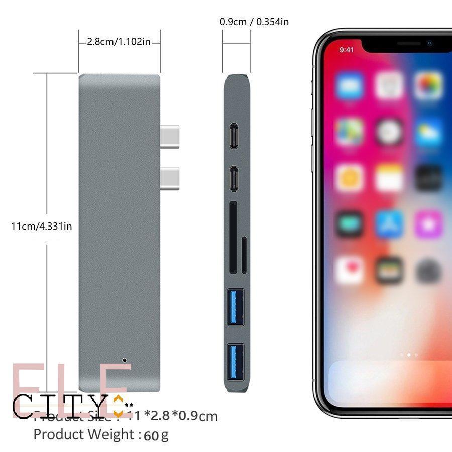 Bộ chuyển đổi 107ele cổng USB 3.1 Type-C sang cổng Hdmi 4k 3 USB C cổng 3.0 Tf Pd cho máy tính xách tay Laptop táo Pro/