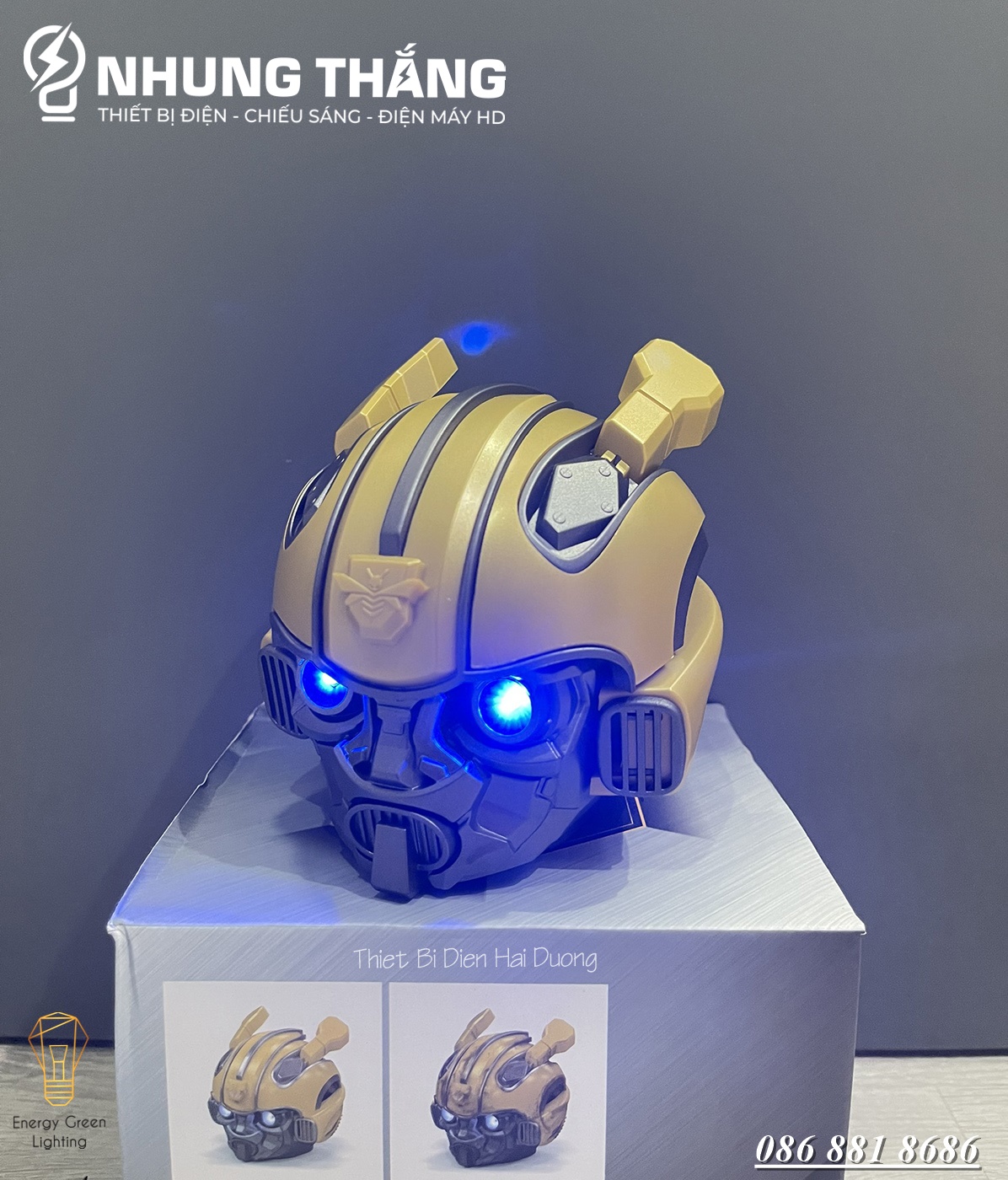 Loa Bluetooth Bumblebee Transformer - Tích Hợp Đèn Led - Kiểu dáng Cool Ngầu - Hỗ Trợ Khe Cắm Thẻ Nhớ - USB - Có Video