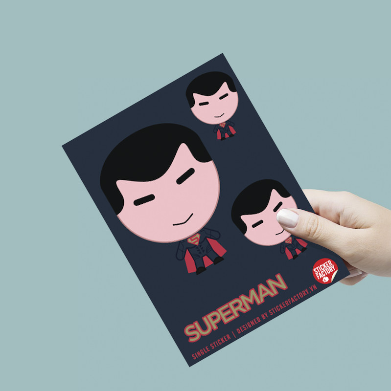 Combo 10 sticker single hình dáng - Siêu Anh Hùng - Chọn Ngẫu Nhiên