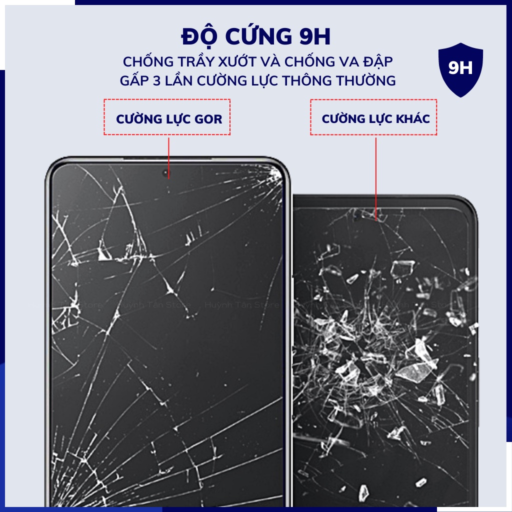 Cường lực rog phone 2 trong suốt KHÔNG FULL MÀN chống bám vân tay chính hãng GOR phụ kiện huỳnh tân store - Hàng nhập khẩu