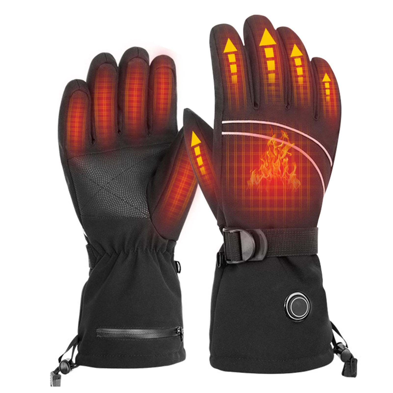 FLYING TERN Heated Gloves Battery Powered Touchscreen Waterproof Heating Gloves Winter Warm Ski Gloves for Climbing Hiking Cycling Motorcycling Skiing Snowboarding