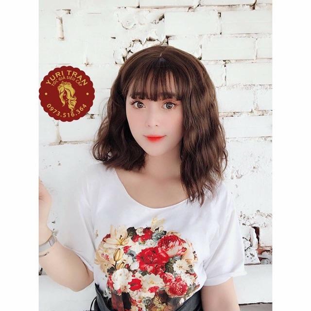 Tóc giả dợn sóng ĐƠN 50K_Tóc giả nguyên đầu cao cấp dợn sóng- tặng lưới chùm tóc