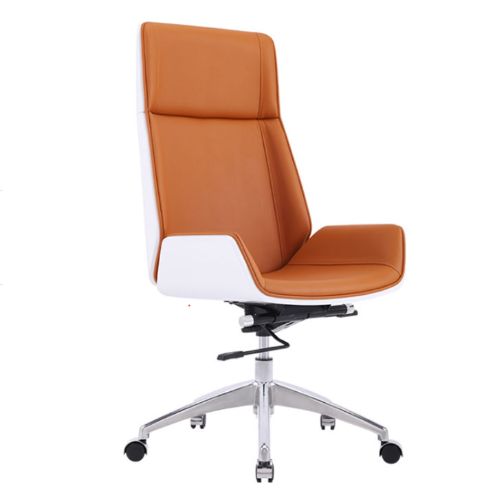 Ghế xoay văn phòng tựa lưng cao bề mặt da PU lưng ốp gỗ cao cấp kiểu dáng hiện đại phù hợp cho ghế làm việc văn phòng cho giám đốc, cấp lãnh đạo BJ032
