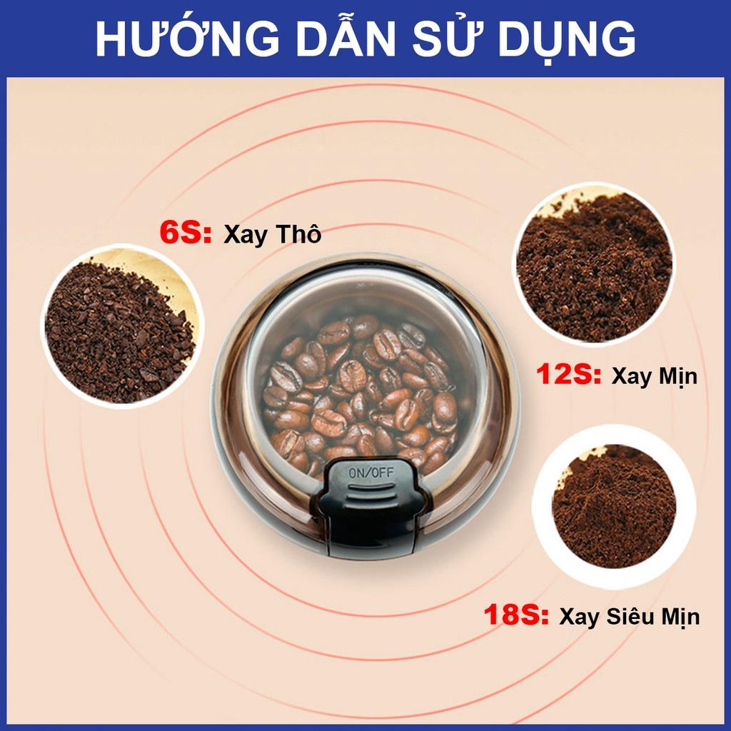 Máy xay tỏi ớt cầm tay mini cao cấp dung tích 250ML, Máy xay hạt khô, xay thịt đa năng lưỡi bằng thép không gỉ