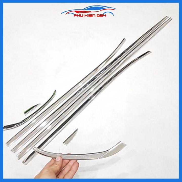 Bộ nẹp viền chân kính cong kính Vinfast Fadil 2019-2022 Inox sáng bóng chuẩn form xe