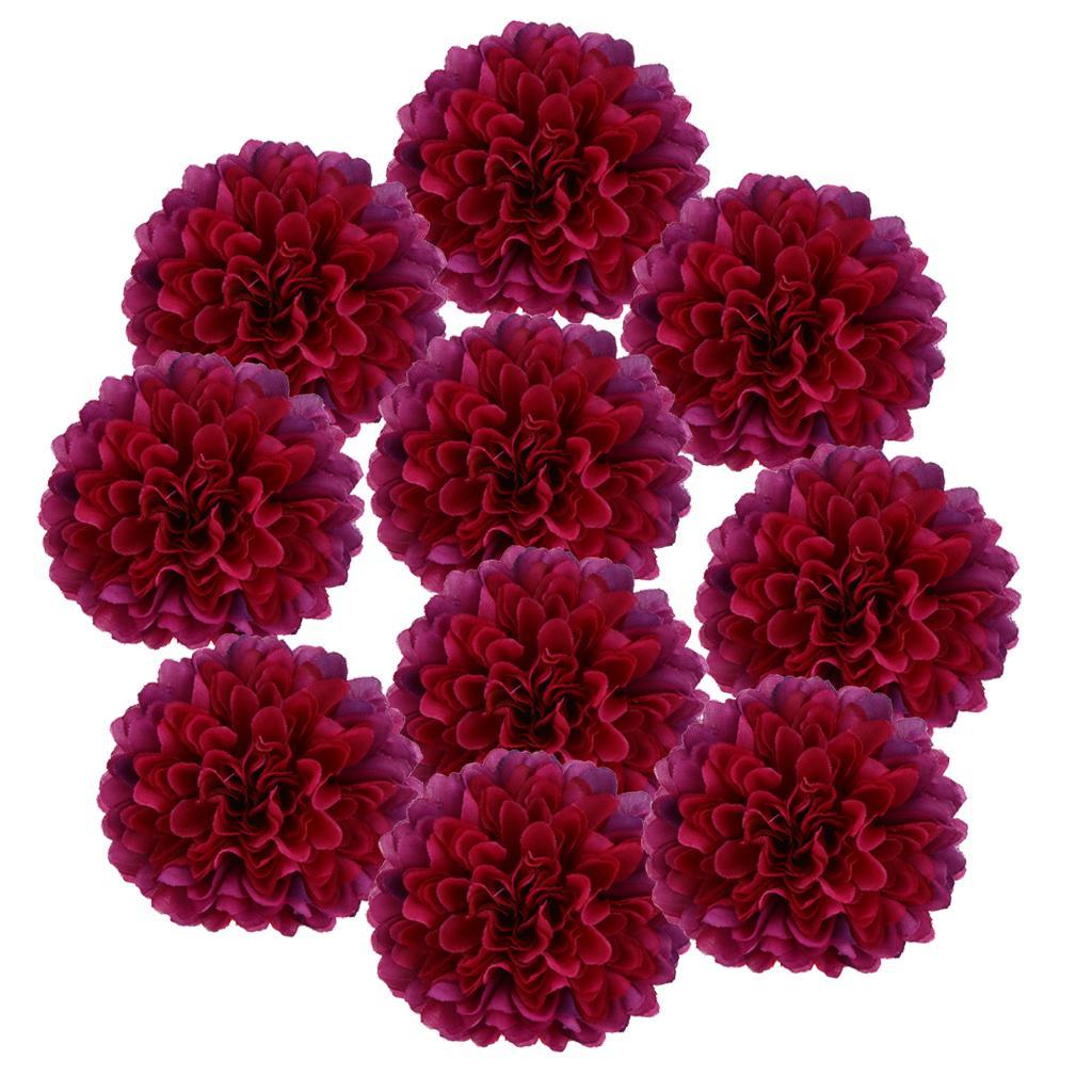 2X 10pcs Artificial Silk Chrysanthemum Flower Heads Bouquet Wedding Decor