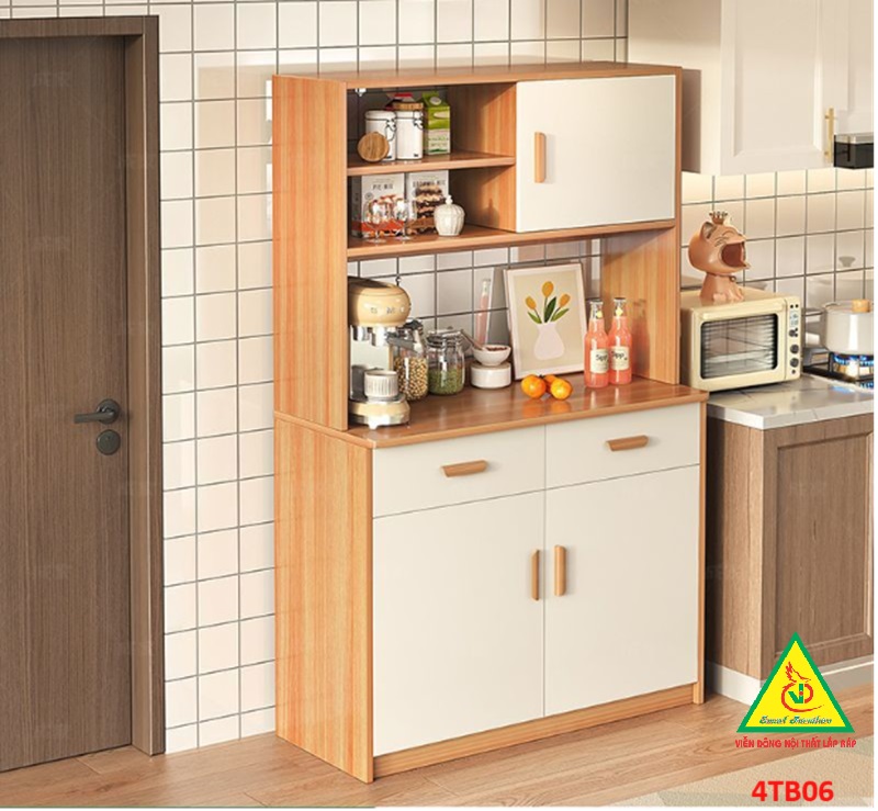 Tủ bếp gia đình gỗ MDF phong cách hiện đại 4TB06 - Nội thất lắp ráp Viendong Adv