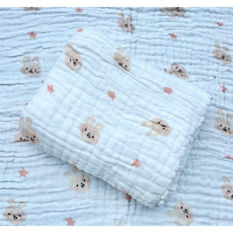 Khăn xô nhăn đa năng cotton mềm mại, thấm hút tốt dùng khăn tắm, khăn ủ, khăn che nắng cho bé