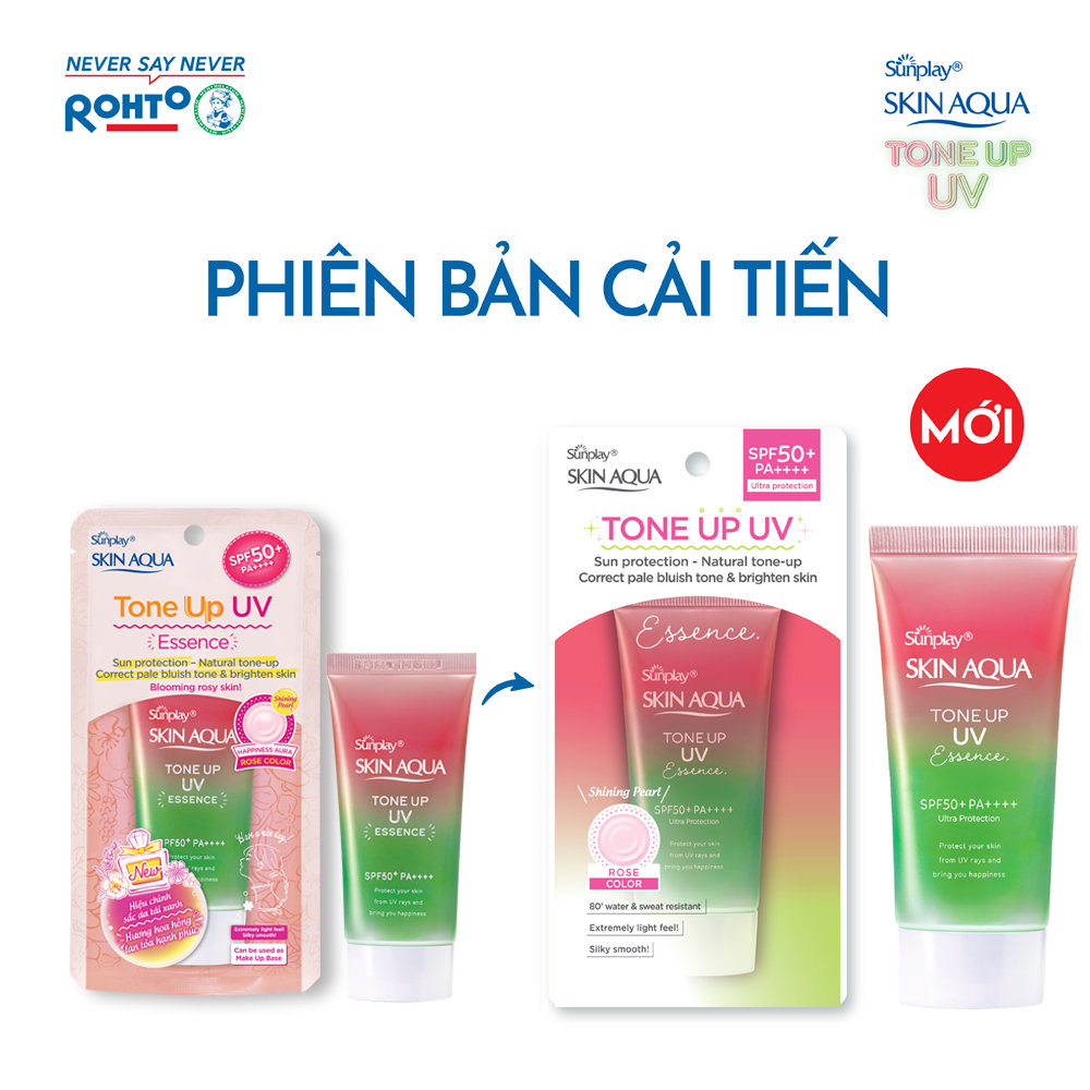 Tinh Chất Chống Nắng Sunplay Skin Aqua Tone Up UV Essence Happiness Aura Rose SPF50+ PA++++ 50g