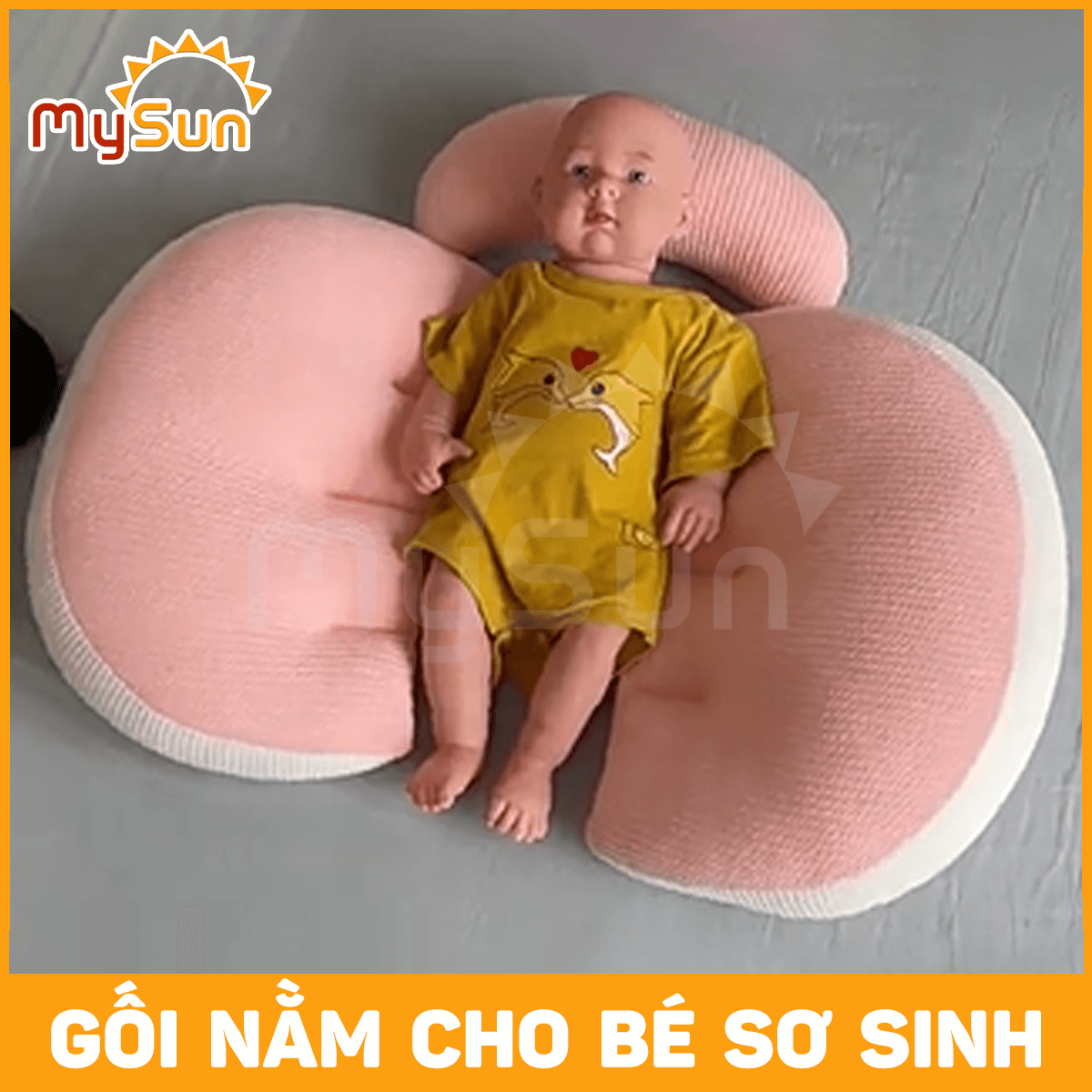 Gối bầu cánh tiên cho bà bầu ôm ngủ kê lưng bụng cao cấp thoải mái bằng vải cotton 100% MySun