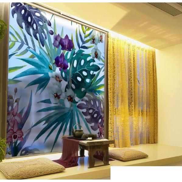 Decal dán kính cao cấp - Lá Dương Xỉ Sắc Màu