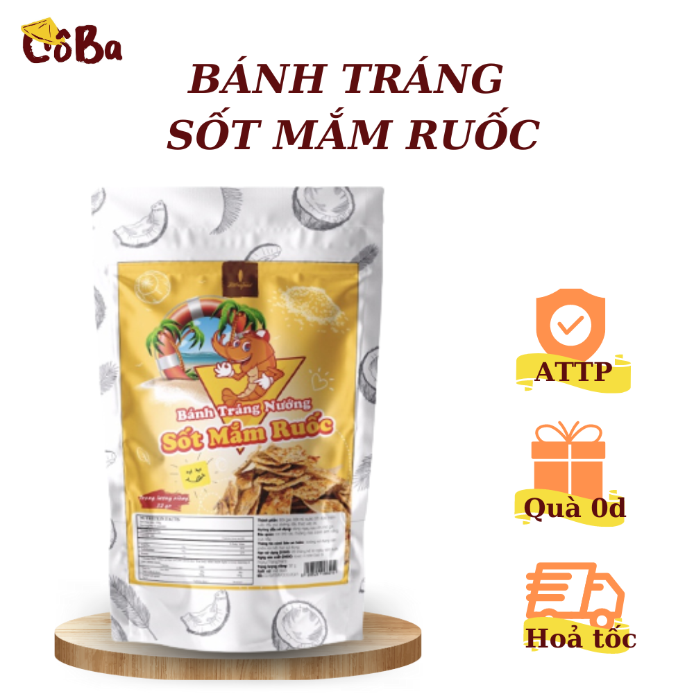 Bánh Tráng Nướng Sốt Mắm Ruốc Cô Ba 32G Đồ Ăn Vặt Văn Phòng, Xem Phim Bùi Béo Thơm Ngon Và Giòn Rụm Ngon Thử Là Ghiền