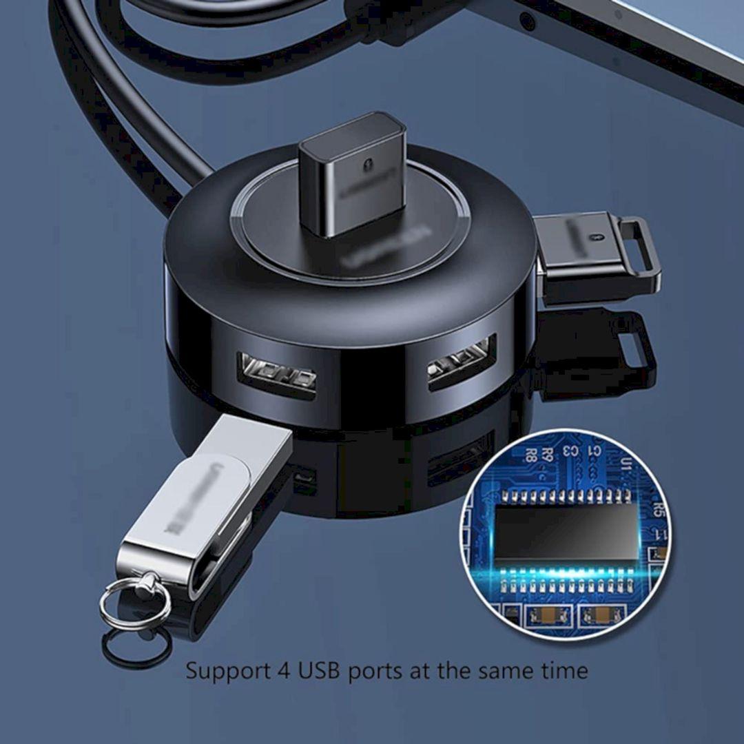 Ugreen UG50261CR106TK 25CM Màu Đen Bộ chia Hub USB 2.0 sang 4 cổng USB 2.0 hổ trợ cổng nguồn Micro USB - HÀNG CHÍNH HÃNG