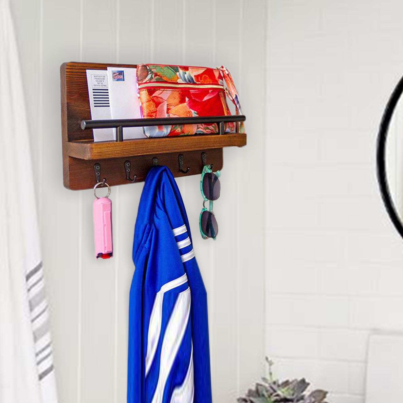 Key Holder Mail Organizer Holder with 5 Hooks  hanger for Hallway