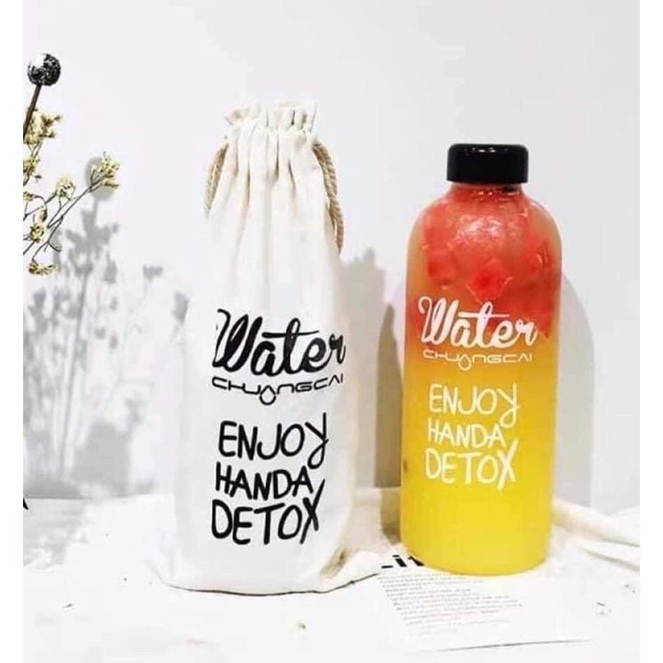 BÌNH NƯỚC DETOX 1000ML KÈM TÚI VẢI CỰC ĐẸP