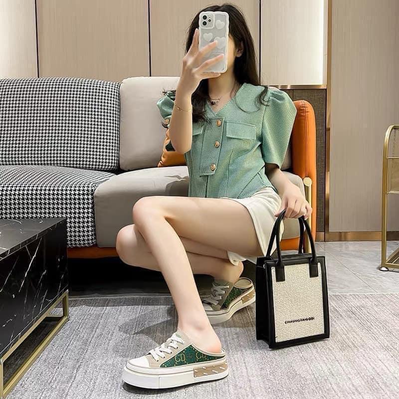 Giày thể thao sneaker nữ sục bata bánh mì độn đế Hàng Quảng Châu mẫu hot trend 2022