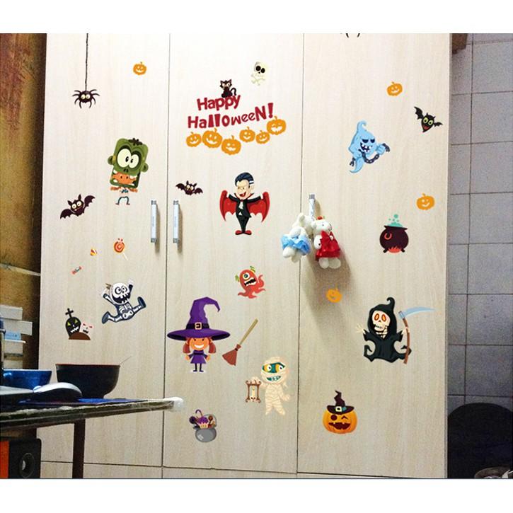 Decal trang trí tường Happy Halloween cho Bé