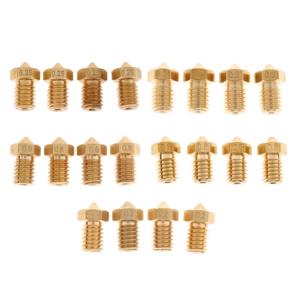 4 Pack 0.2mm 3D Printer Replace Brass 1.75mm Filaments Extruder Nozzle Print Head