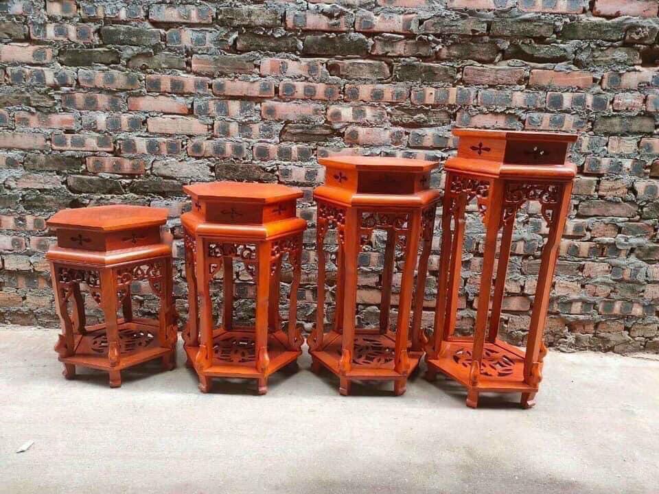 Đôn Lục Giác gỗ Hương, mặt 30cm cao . phù hợp cho không gian phòng khách nhà bạn