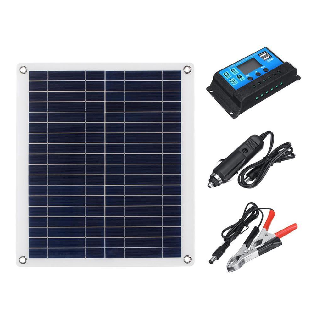 18V 20W Solar Panel Kit w/ Charge Controller Portable for Boat RV Camp
