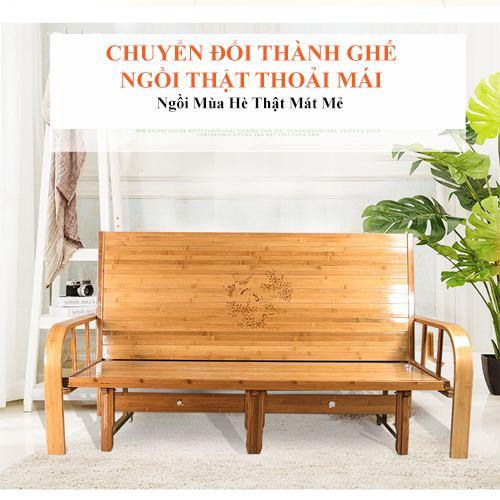 Ghế Giường Sofa Tre Gấp Gọn Tiện Lợi, Sofa Giường Nguyên Liệu 100% Từ Tre Thiên Nhiên Thân Thiện An Toàn Với Sức Khỏe