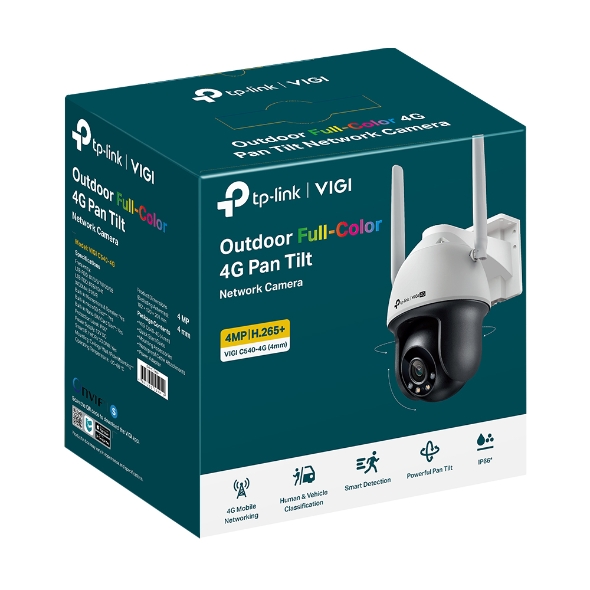 Camera Xoay Ngoài Trời TP-Link VIGI C540-4G 4MP Full-Color Outdoor Camera, tích hợp công nghệ A.I, tầm nhìn đêm có màu, Hàng chính hãng