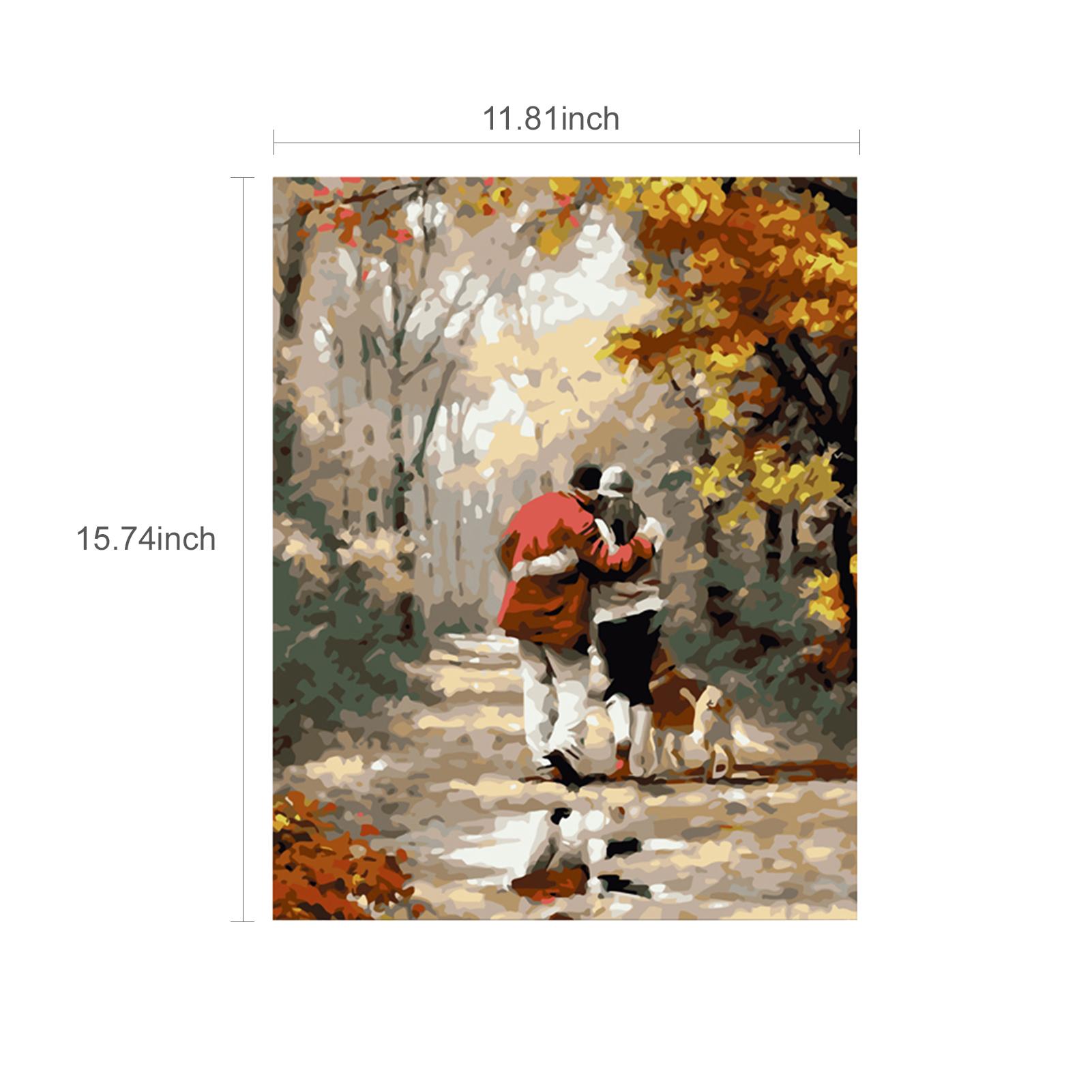 Bộ tranh sơn dầu 16 x 20 inch tự làm hình Đi bộ trong rừng dành cho người mới bắt đầu