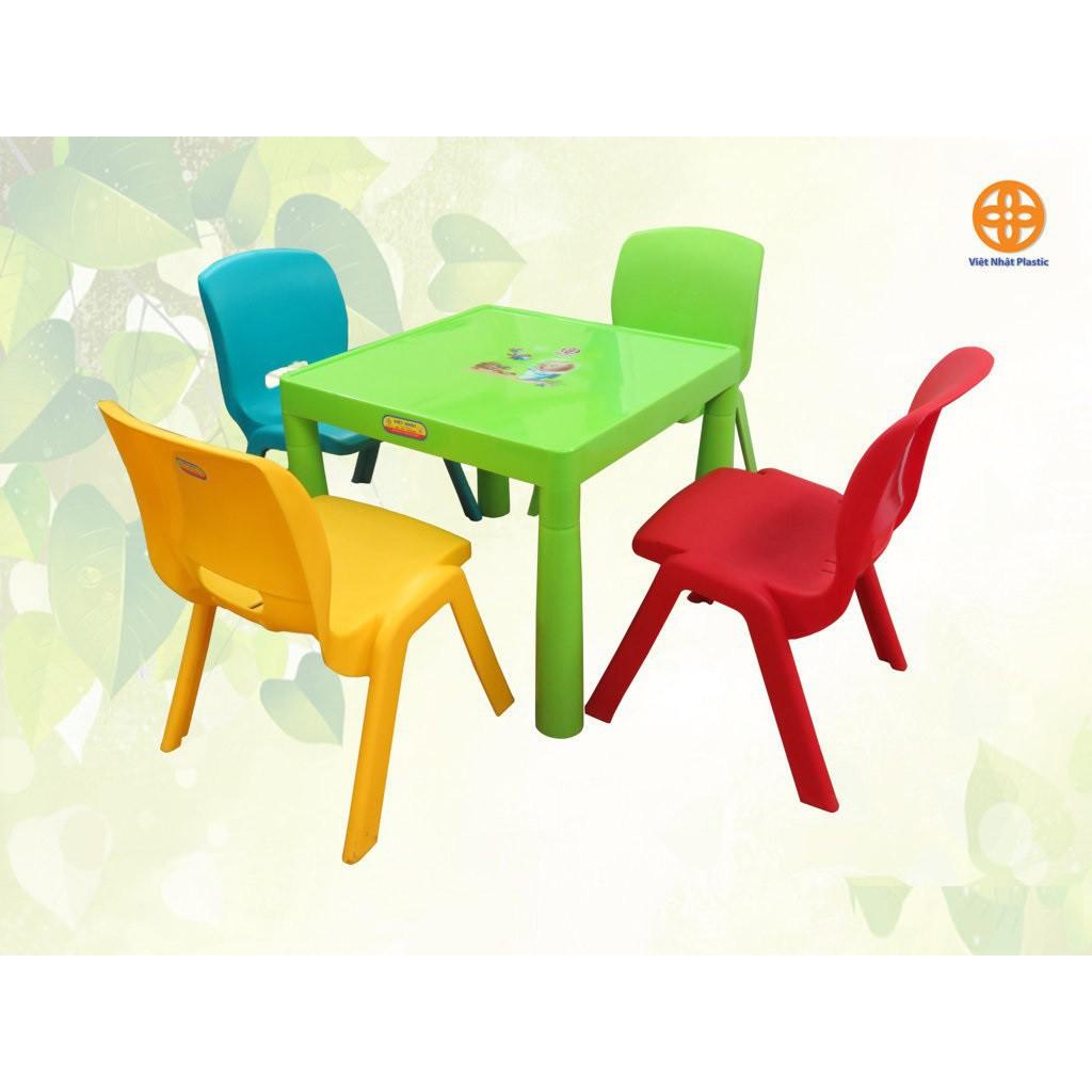 Bộ bàn ghế học sinh (1 bàn + 4 ghế _ chat chọn màu)