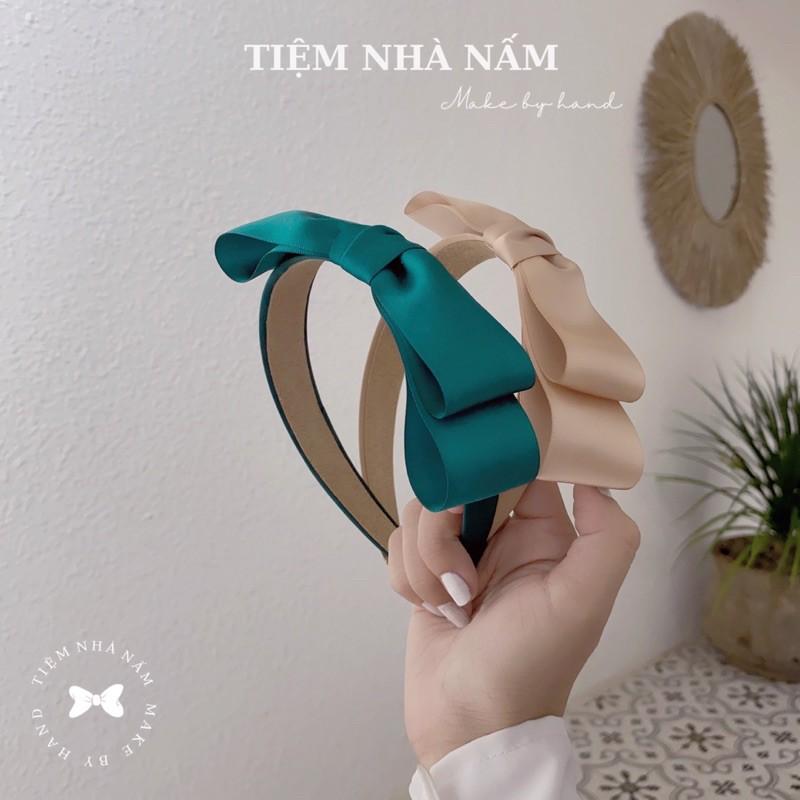 BỜM / CÀI TÓC NƠ SATIN TIỂU THƯ - [ Nhà Nấm handmade